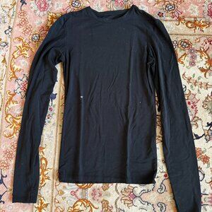 Daily Long Sleeve Top Black, Black, XS